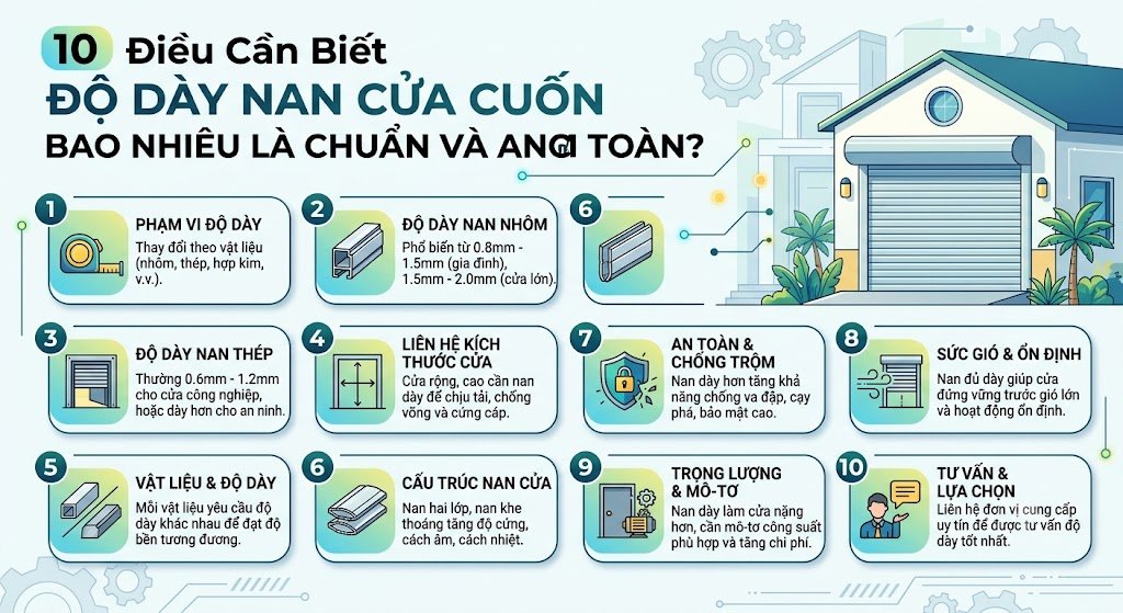 Độ dày nan cửa cuốn
