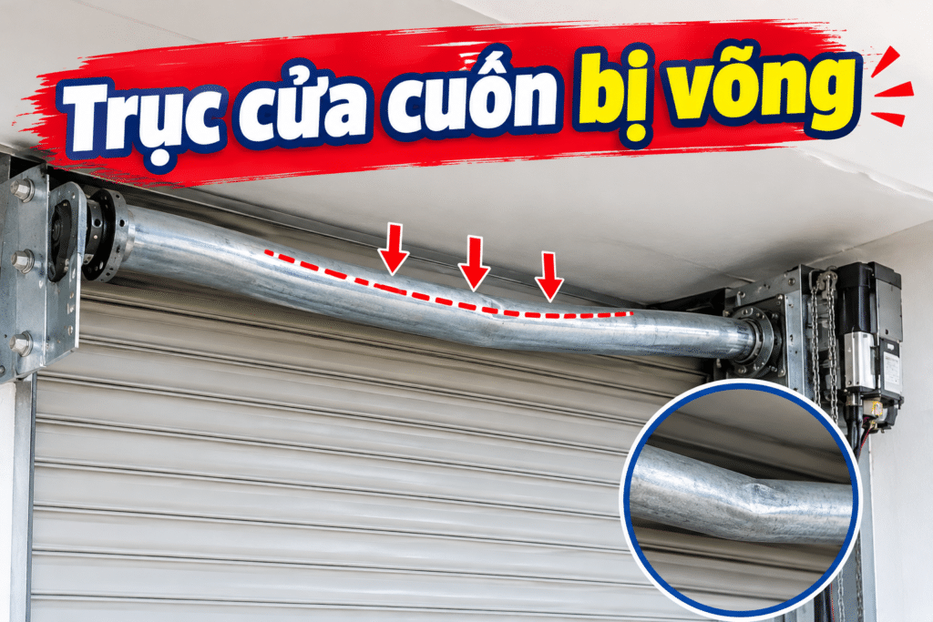 Bảo dưỡng cửa cuốn định kỳ giúp ngăn ngừa sự cố trục bị cong võng