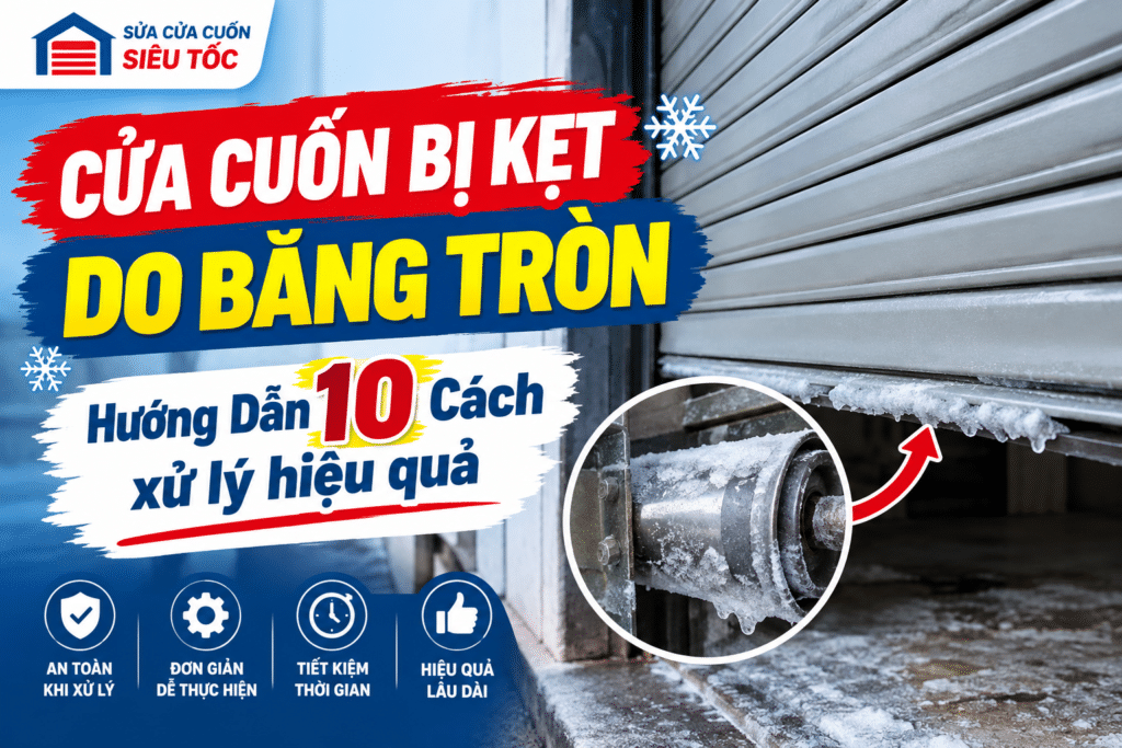 Cửa cuốn bị kẹt do băng tròn