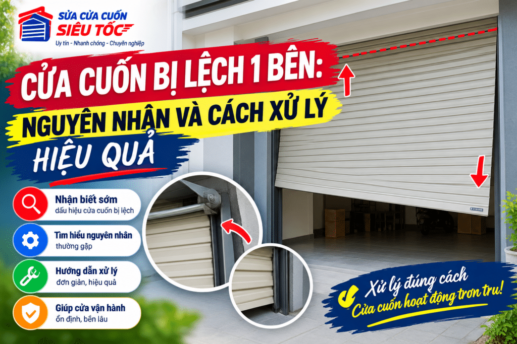 Cửa cuốn bị lệch 1 bên